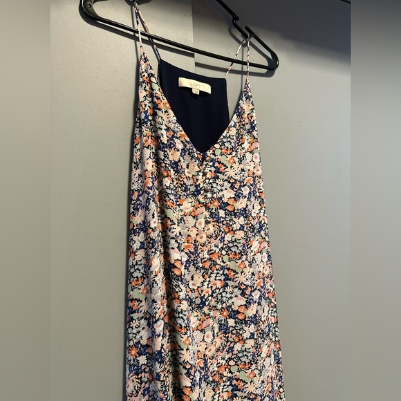 LOFT - Floral Asymmetrical Sleeveless Dress (Size L) - Picture 7 of 12